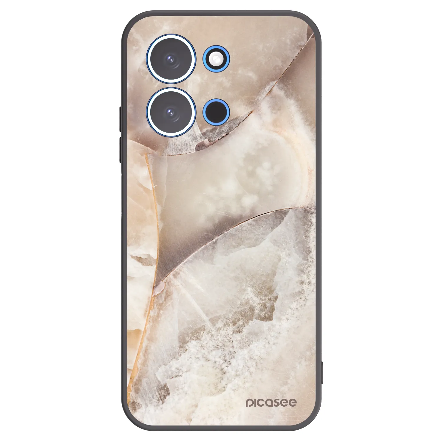 Picasee silikonski črni ovitek za Xiaomi Redmi 15C 4G - Cream marble