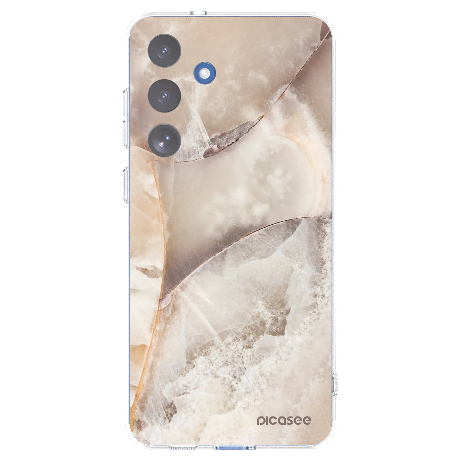 Picasee silikonski prozorni ovitek za Samsung Galaxy S25 FE 5G - Cream marble