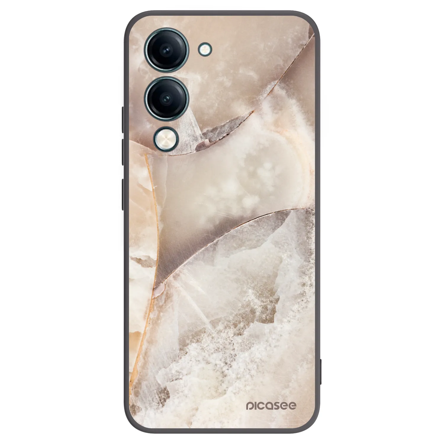 Picasee silikonski črni ovitek za Vivo Y29s 5G - Cream marble
