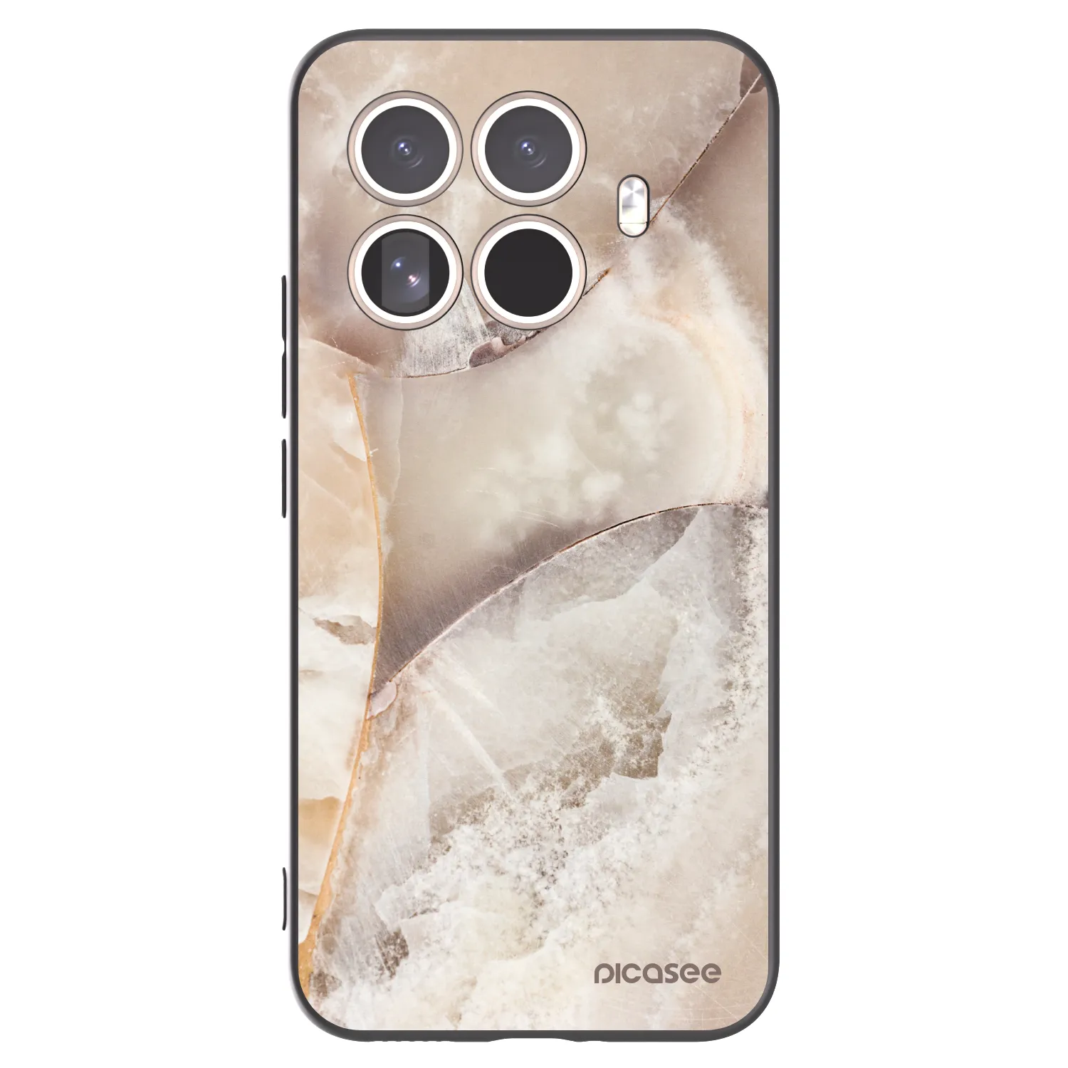 Picasee silikonski črni ovitek za Xiaomi 15T Pro - Cream marble
