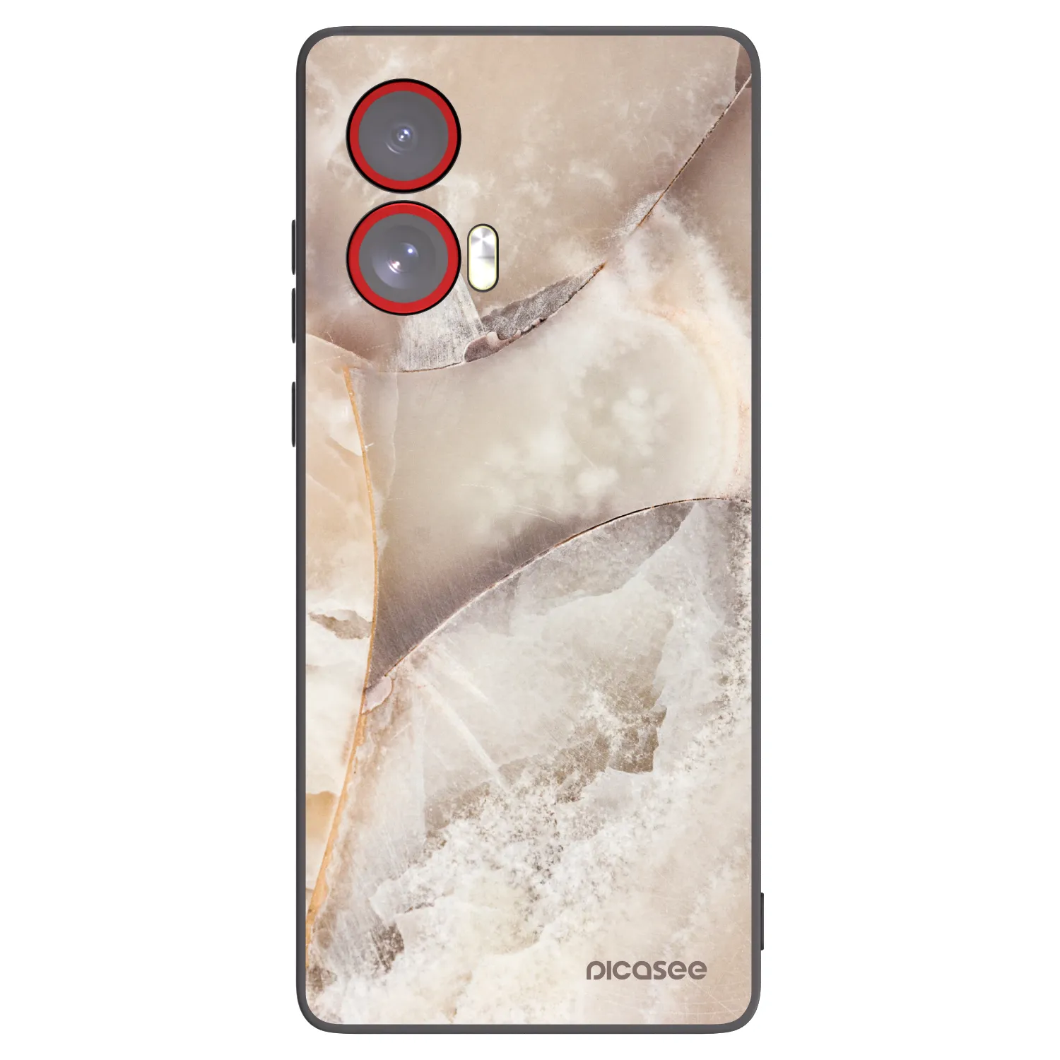 Picasee silikonski črni ovitek za Motorola Edge 50 Fusion - Cream marble