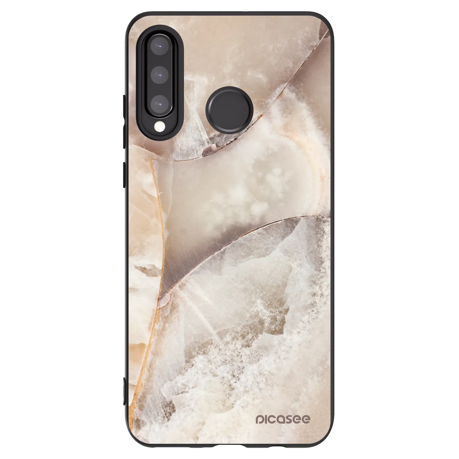 Picasee silikonski črni ovitek za Huawei P30 Lite - Cream marble