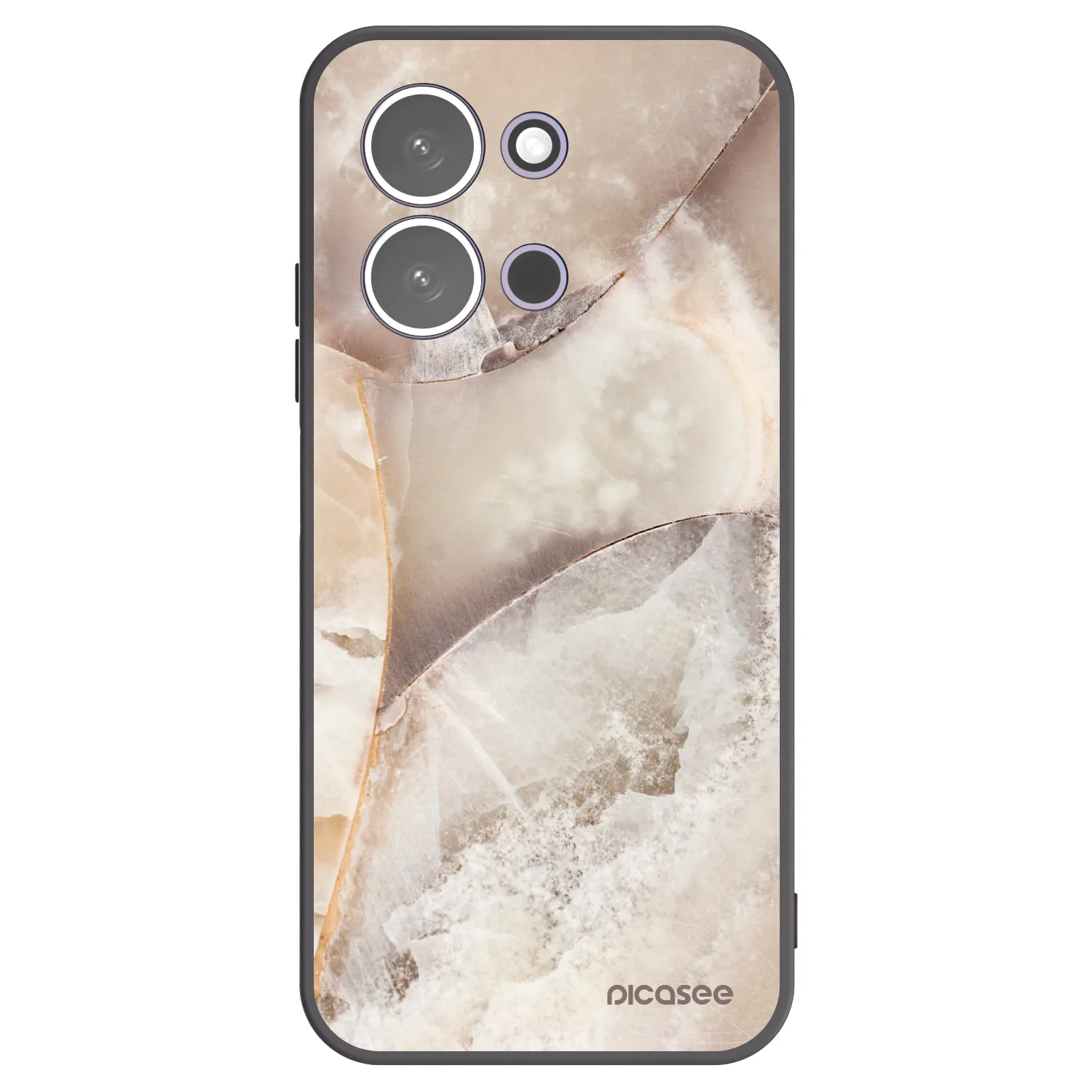 Picasee silikonski črni ovitek za Xiaomi Redmi 15C 5G - Cream marble
