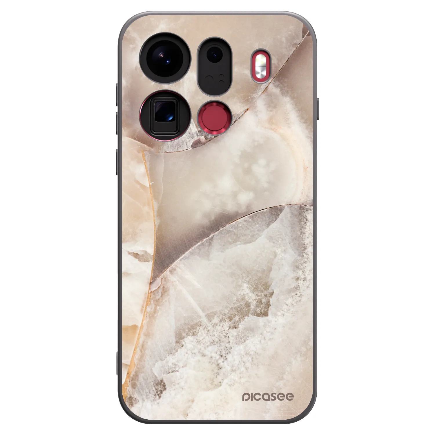 Picasee silikonski črni ovitek za OPPO Find X9 Pro - Cream marble