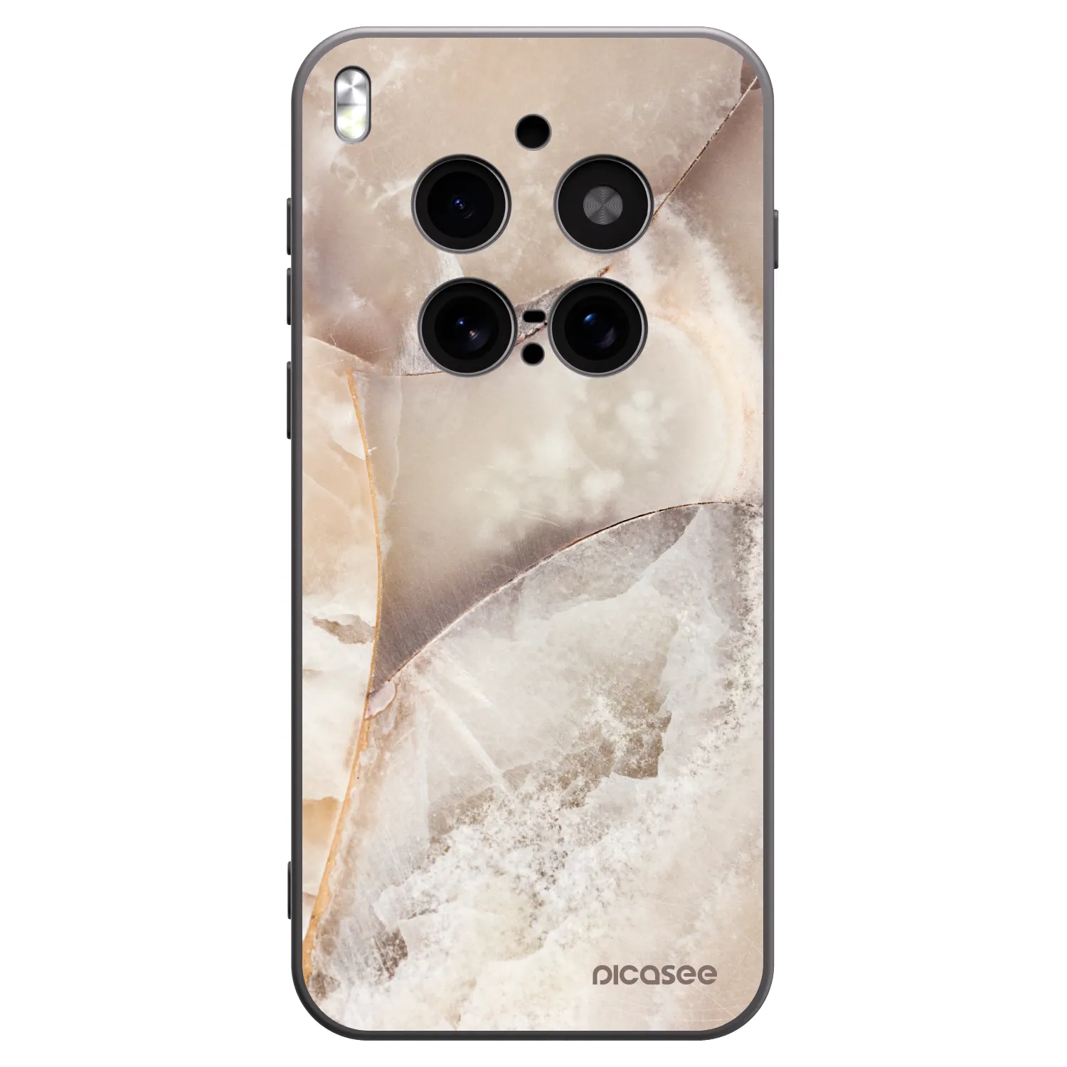 Picasee silikonski črni ovitek za Vivo X300 Pro - Cream marble