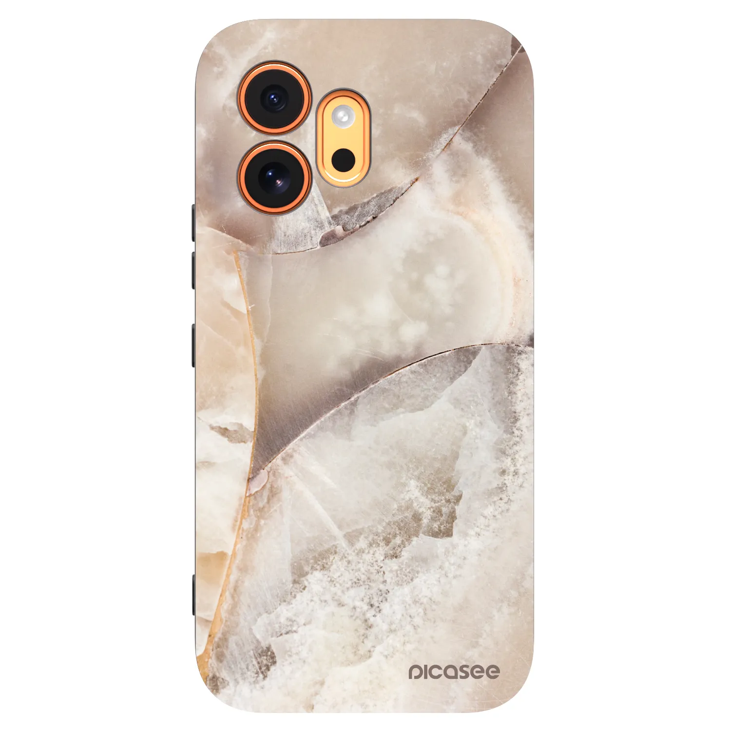 Picasee silikonski črni ovitek za Honor 600 - Cream marble