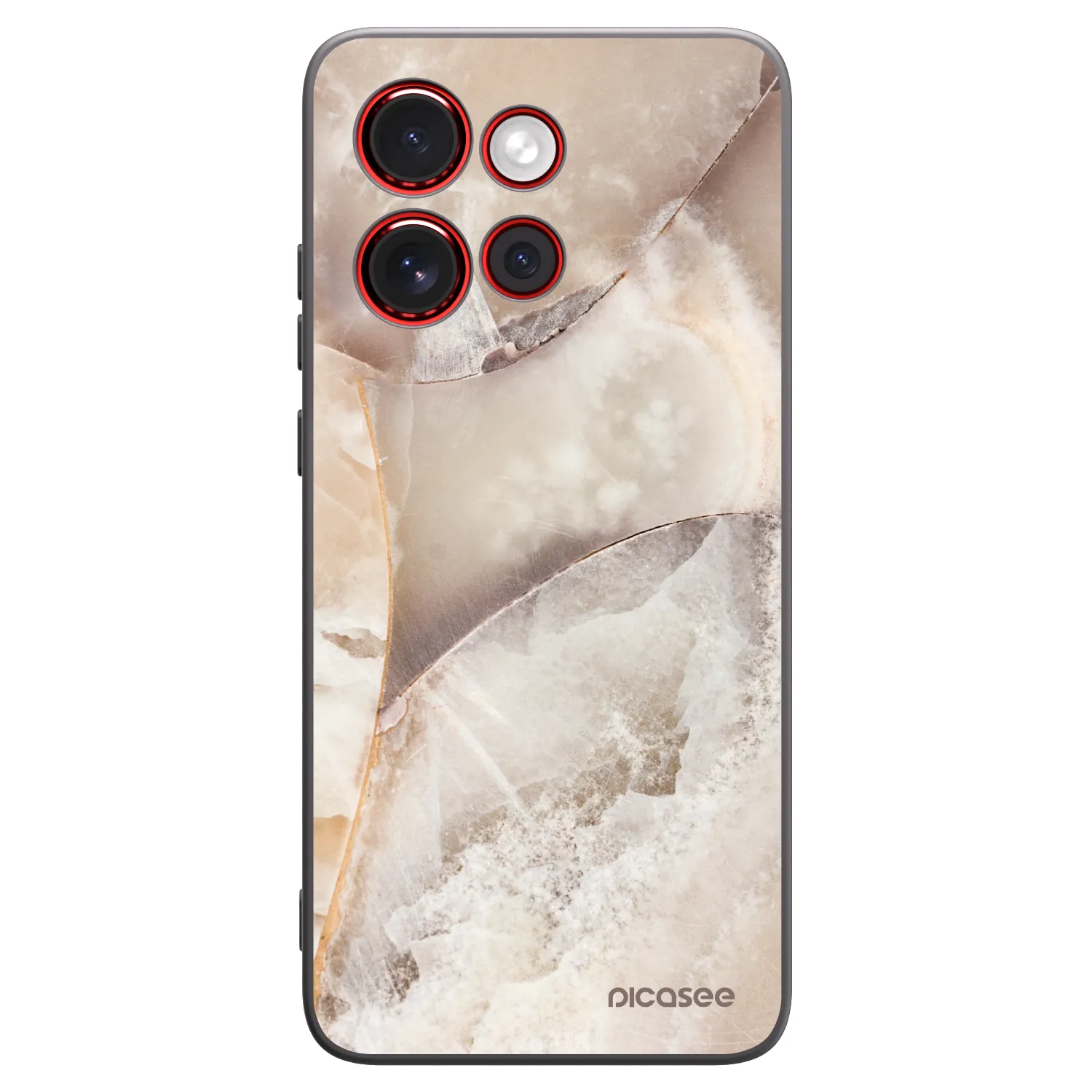 Picasee silikonski črni ovitek za Motorola Edge 60 Neo 5G - Cream marble