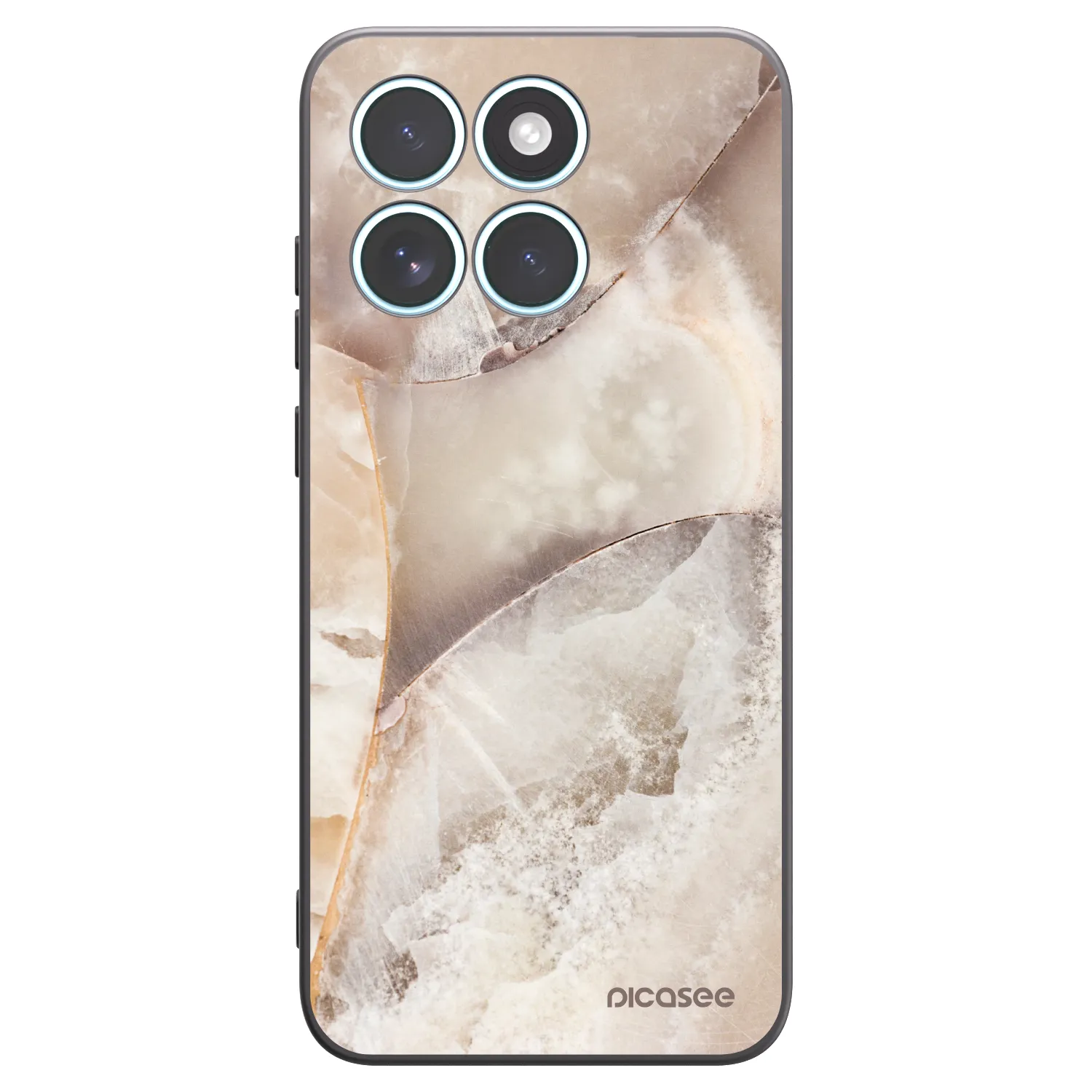 Picasee silikonski črni ovitek za Motorola Edge 70 Fusion - Cream marble