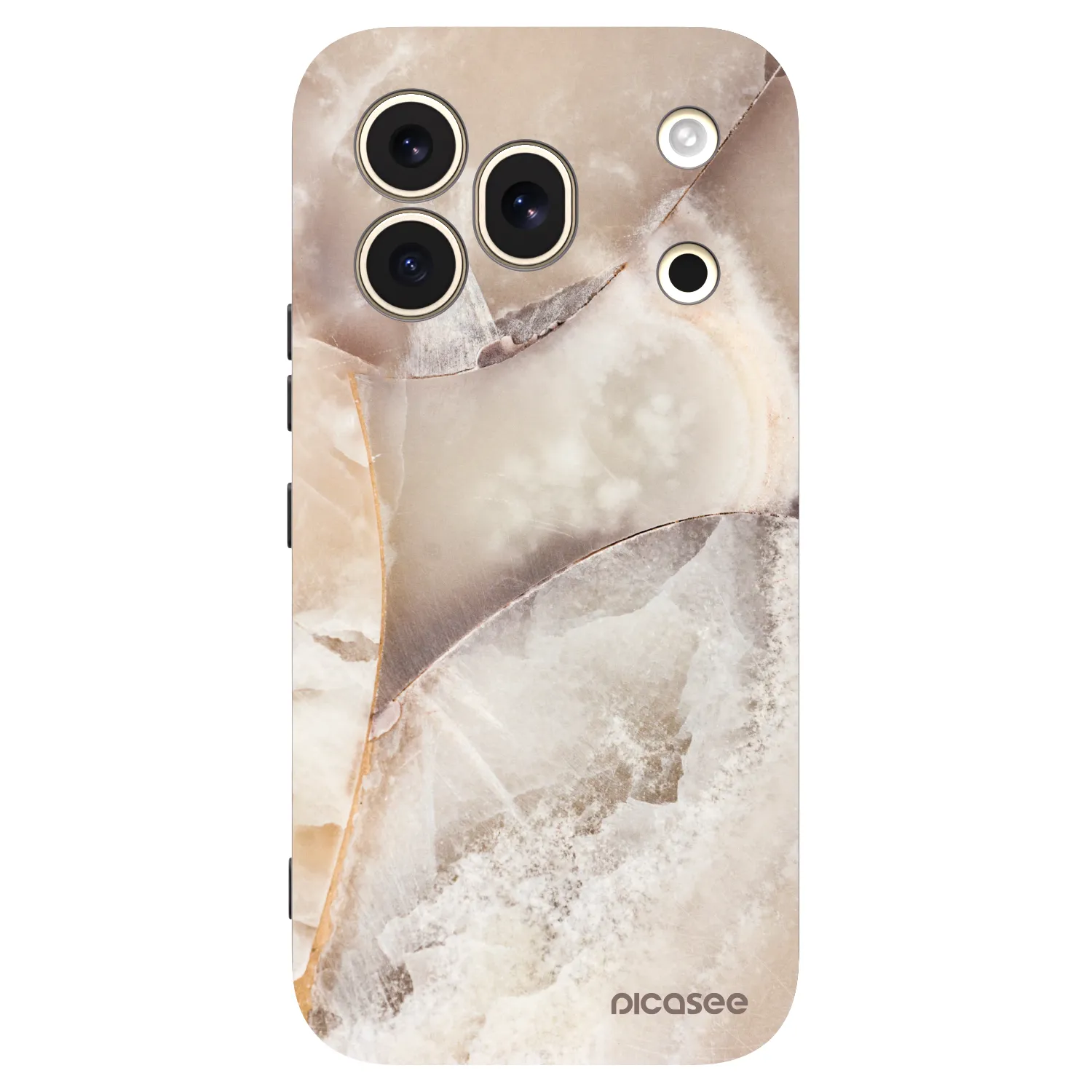 Picasee silikonski črni ovitek za Honor 600 Pro - Cream marble