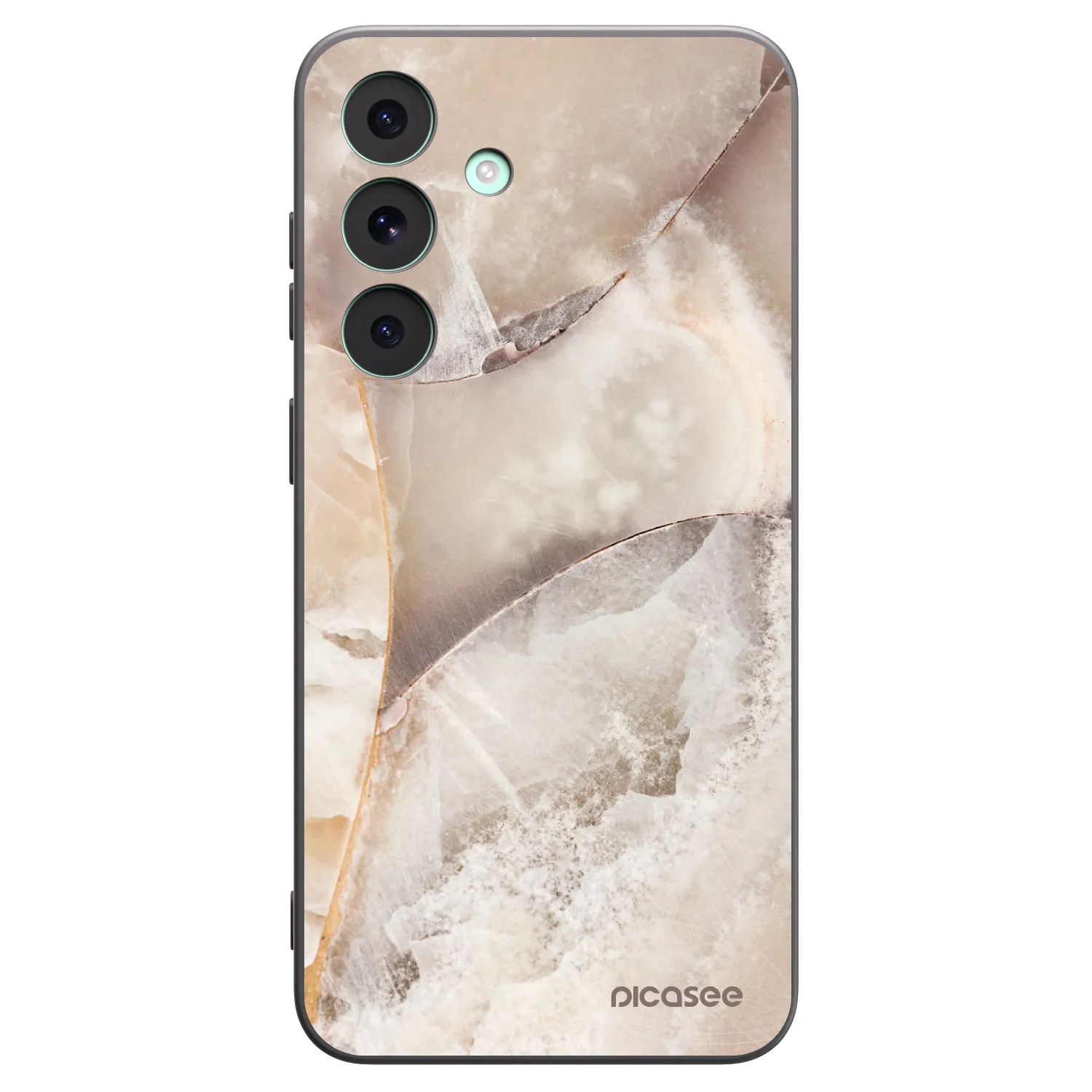 Picasee silikonski črni ovitek za Samsung Galaxy S26 FE - Cream marble