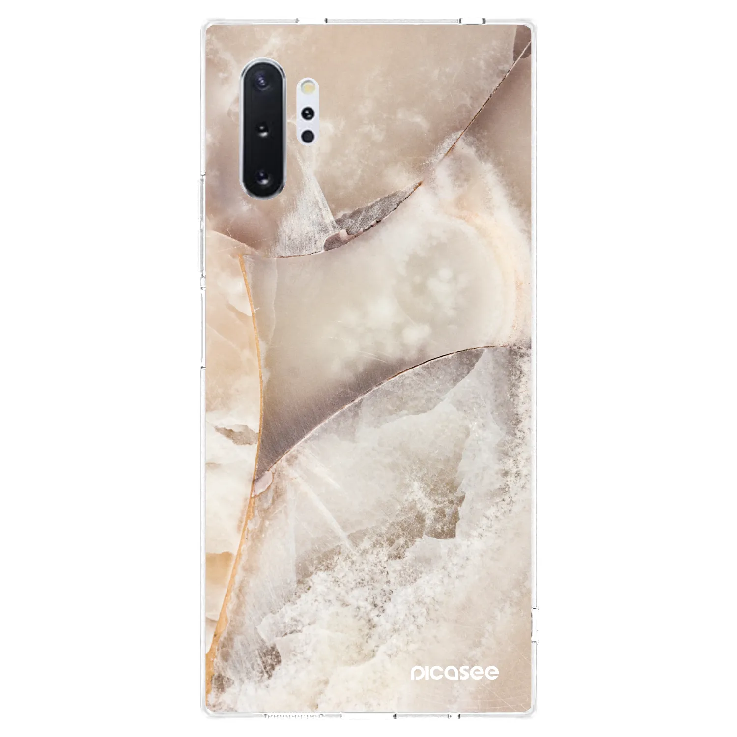 Picasee silikonski prozorni ovitek za Samsung Galaxy Note 10+ N975F - Cream marble