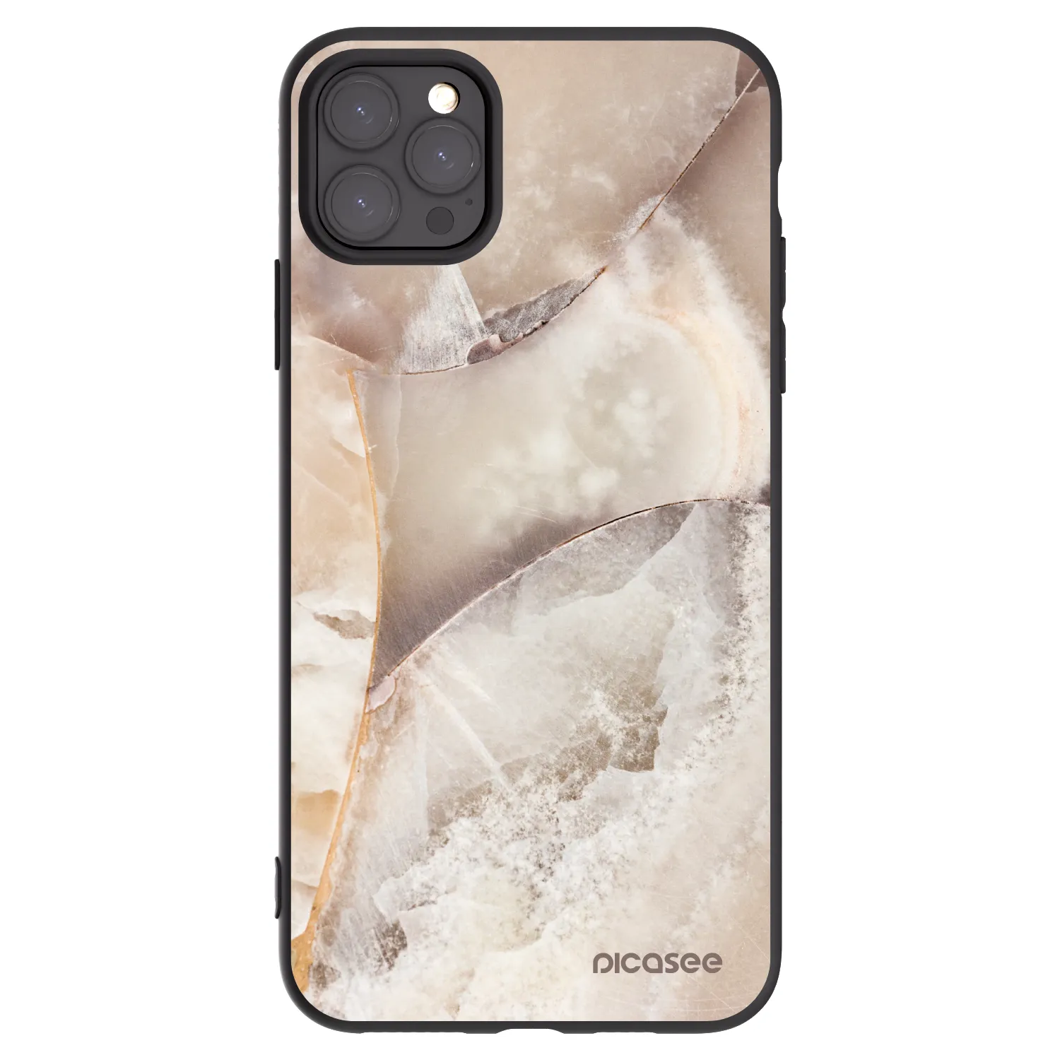 Picasee silikonski črni ovitek za Apple iPhone 11 Pro Max - Cream marble