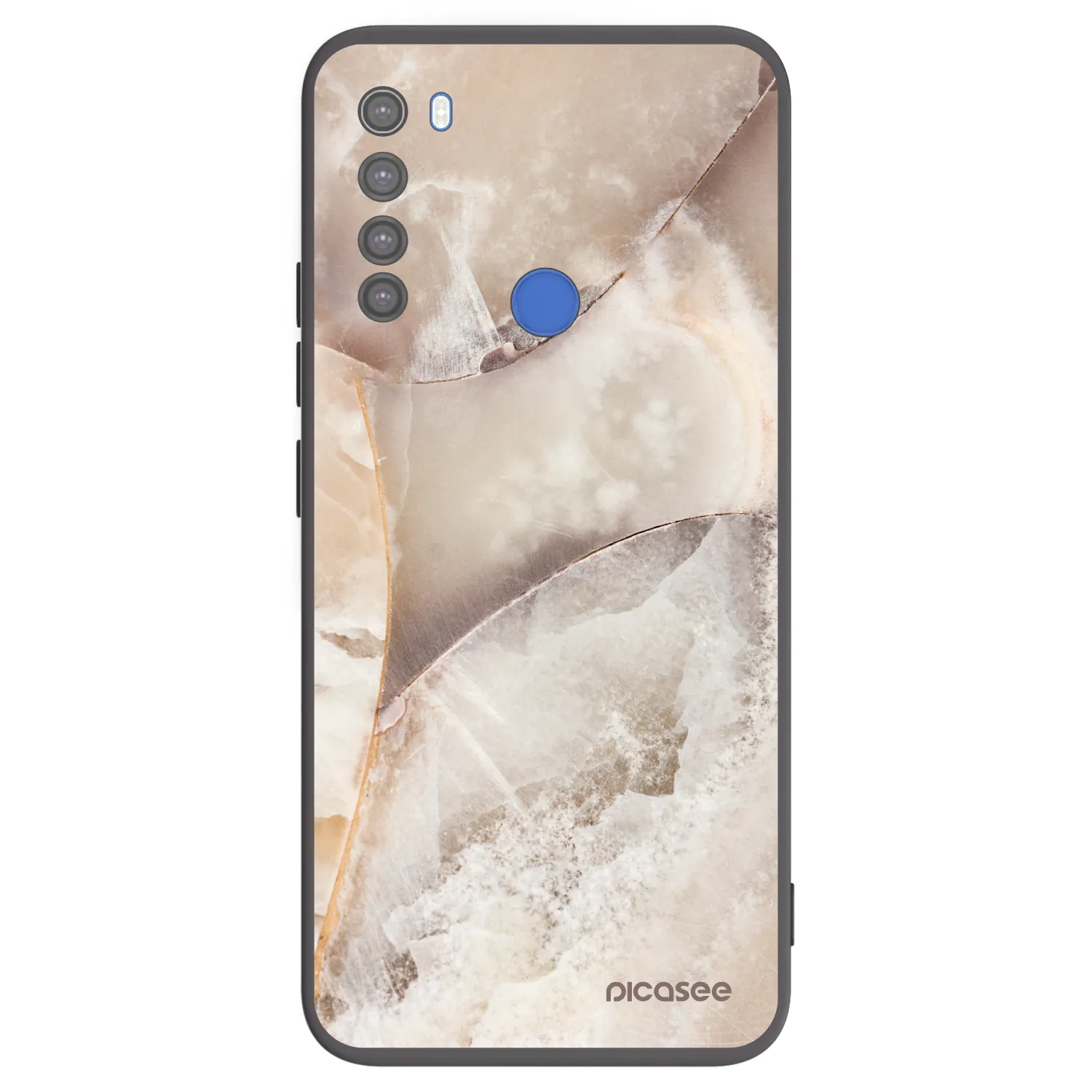 Picasee silikonski črni ovitek za Xiaomi Redmi Note 8T - Cream marble