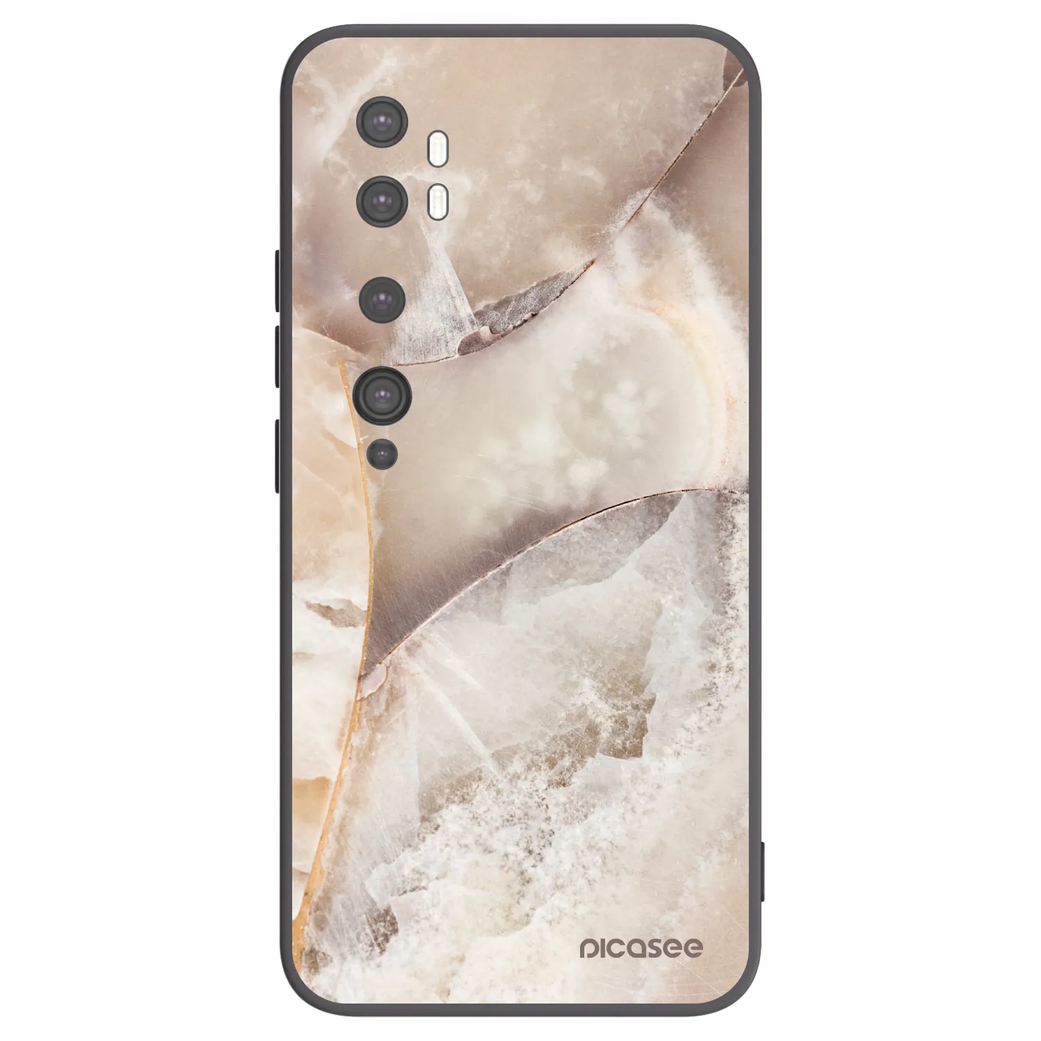 Picasee silikonski črni ovitek za Xiaomi Mi Note 10 (Pro) - Cream marble