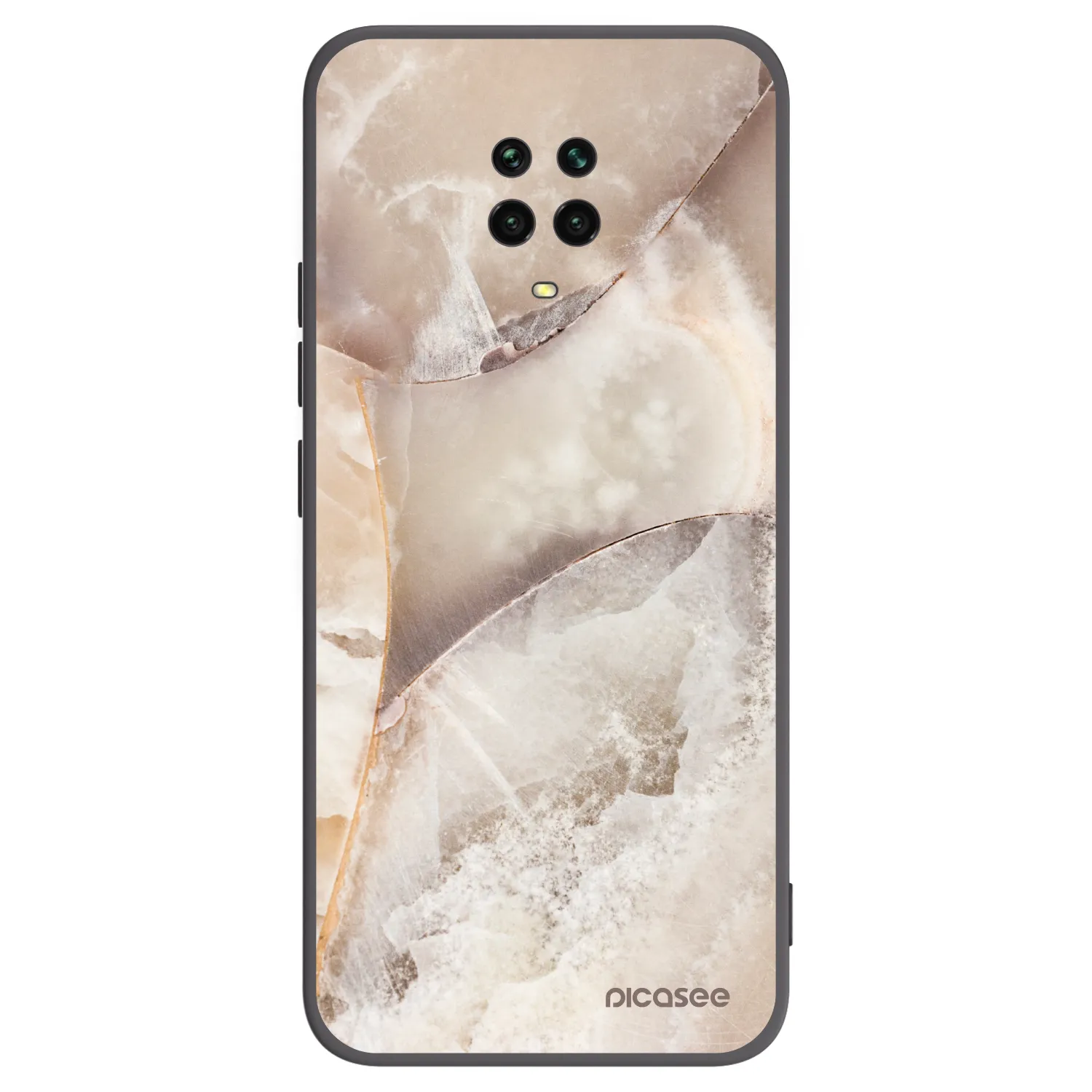 Picasee silikonski črni ovitek za Xiaomi Redmi Note 9 Pro - Cream marble