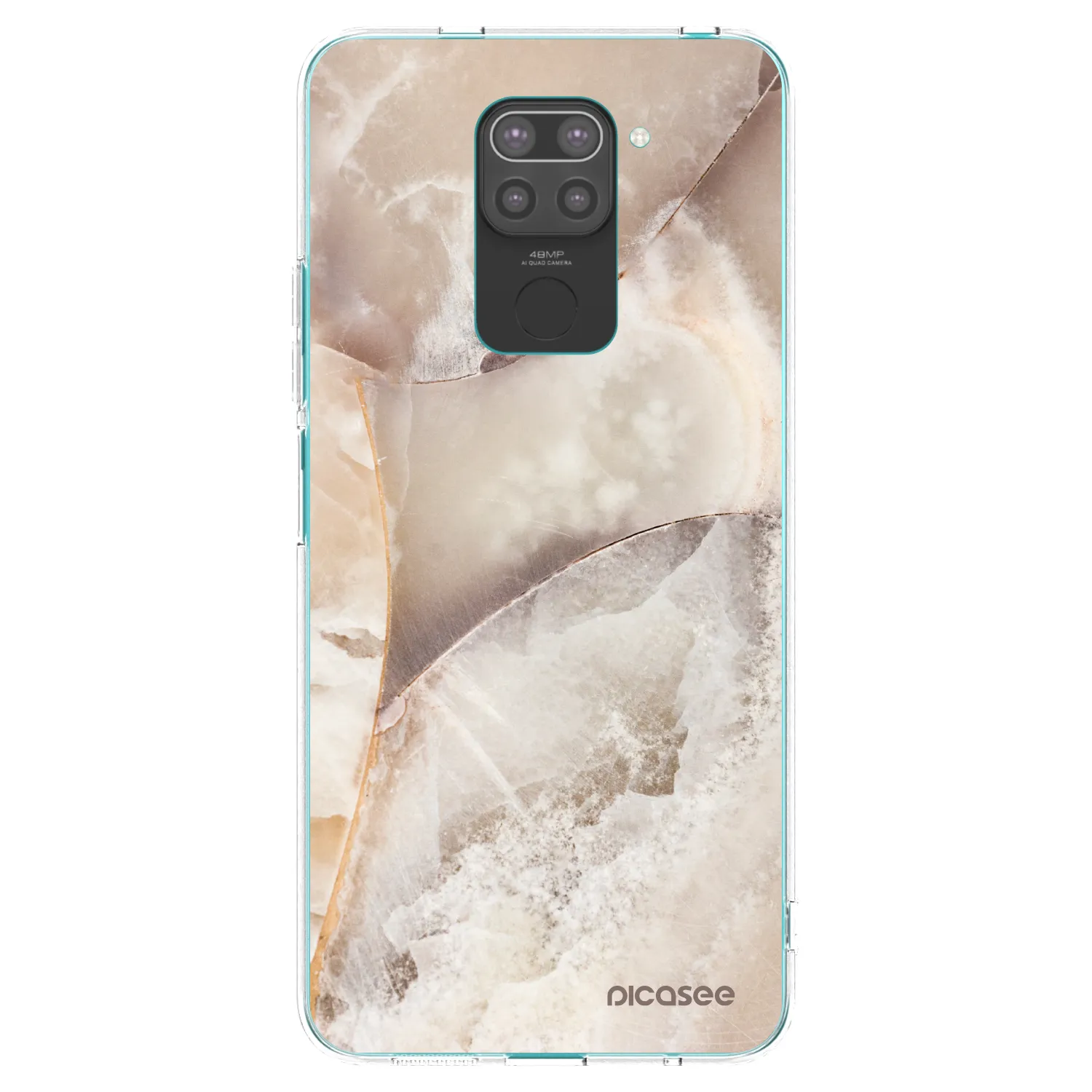 Picasee silikonski črni ovitek za Xiaomi Redmi Note 9 - Cream marble