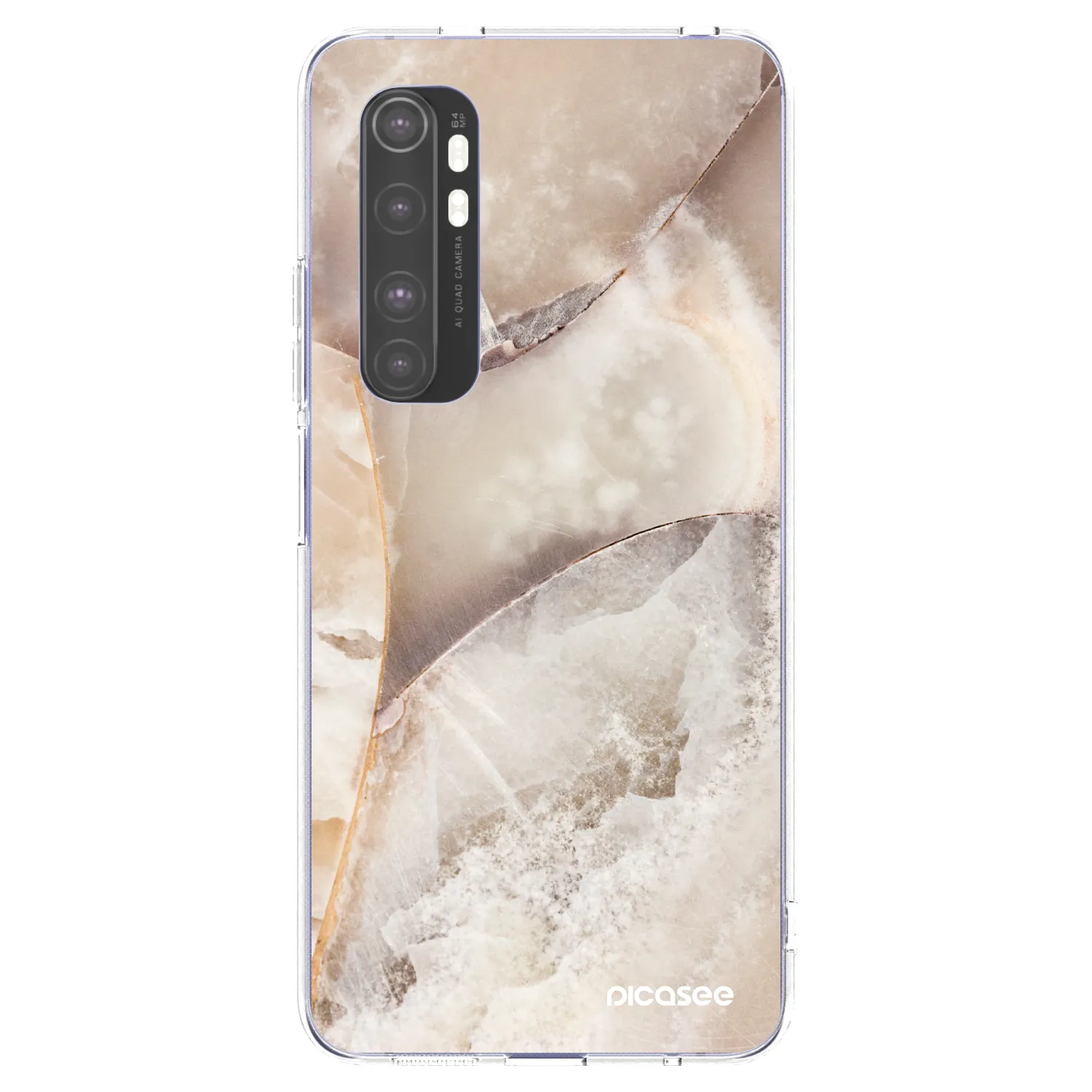 Picasee silikonski prozorni ovitek za Xiaomi Mi Note 10 Lite - Cream marble