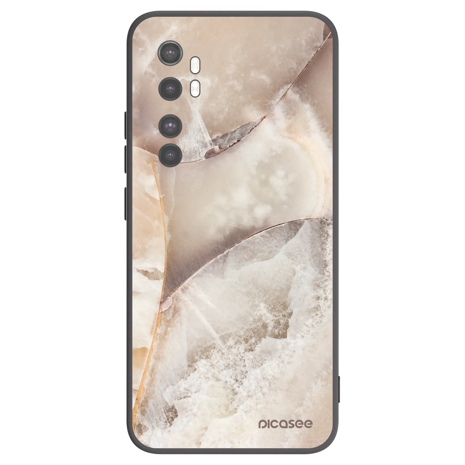 Picasee silikonski črni ovitek za Xiaomi Mi Note 10 Lite - Cream marble