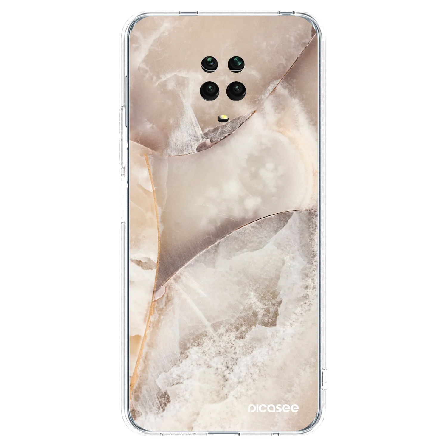 Picasee silikonski prozorni ovitek za Xiaomi Redmi Note 9S - Cream marble