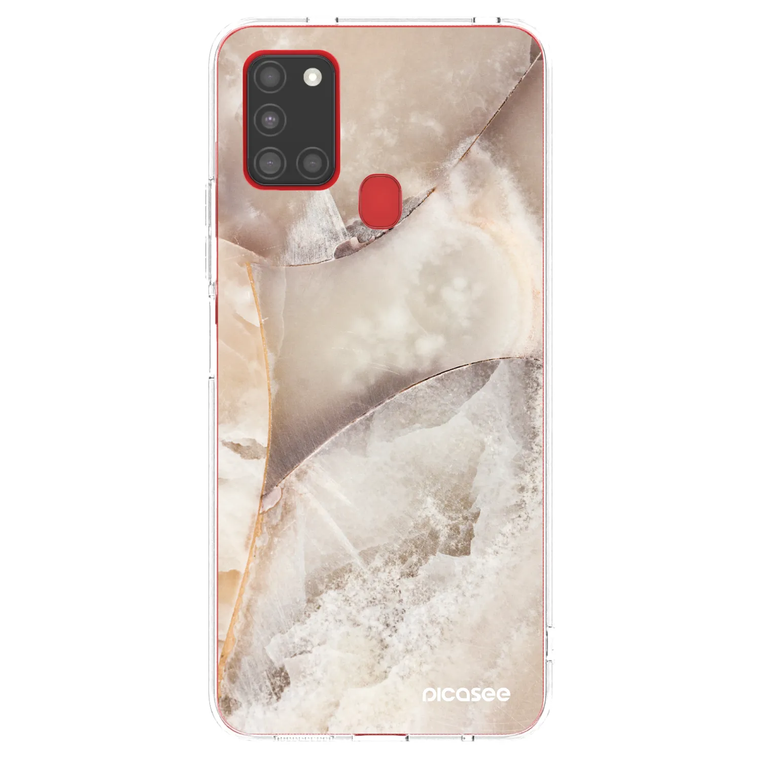Picasee silikonski prozorni ovitek za Samsung Galaxy A21s - Cream marble