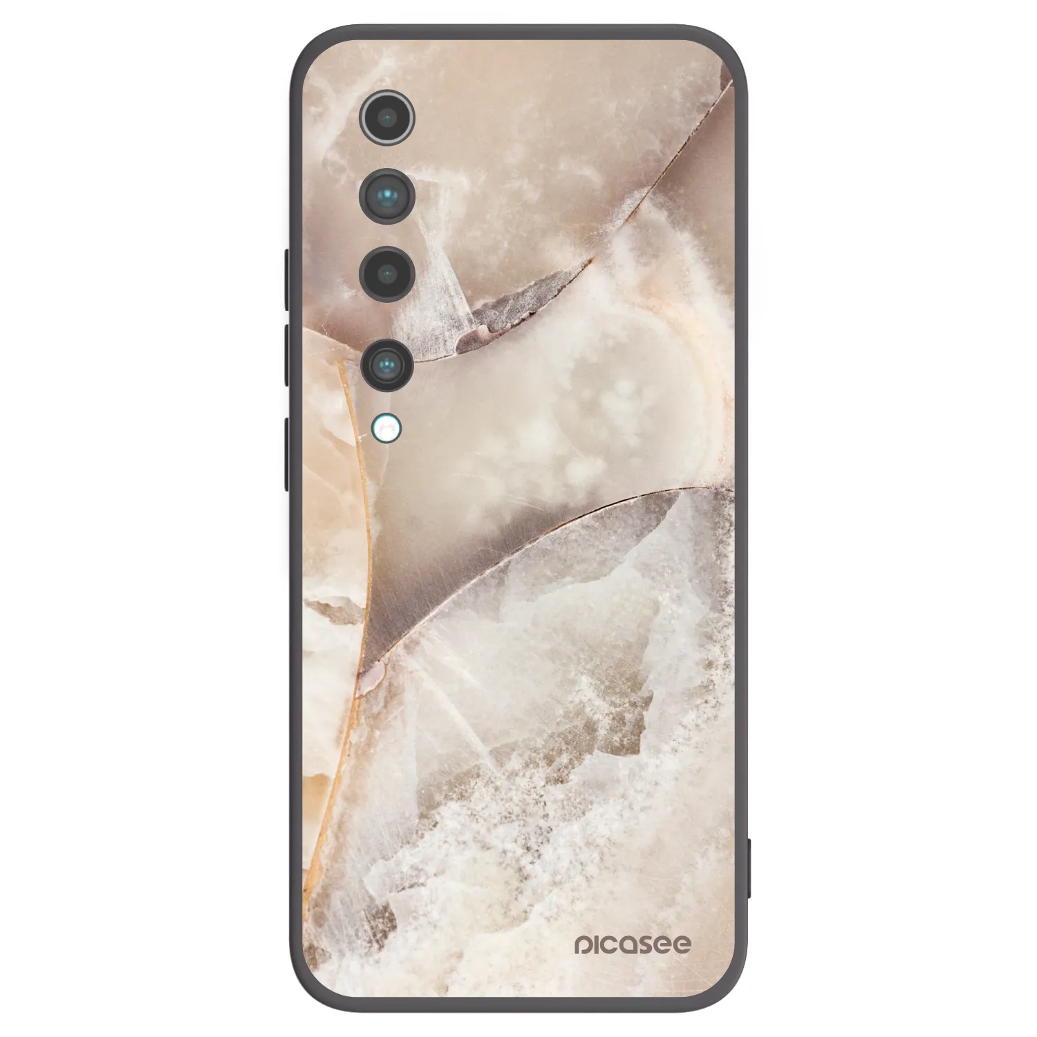 Picasee silikonski črni ovitek za Xiaomi Mi 10 - Cream marble