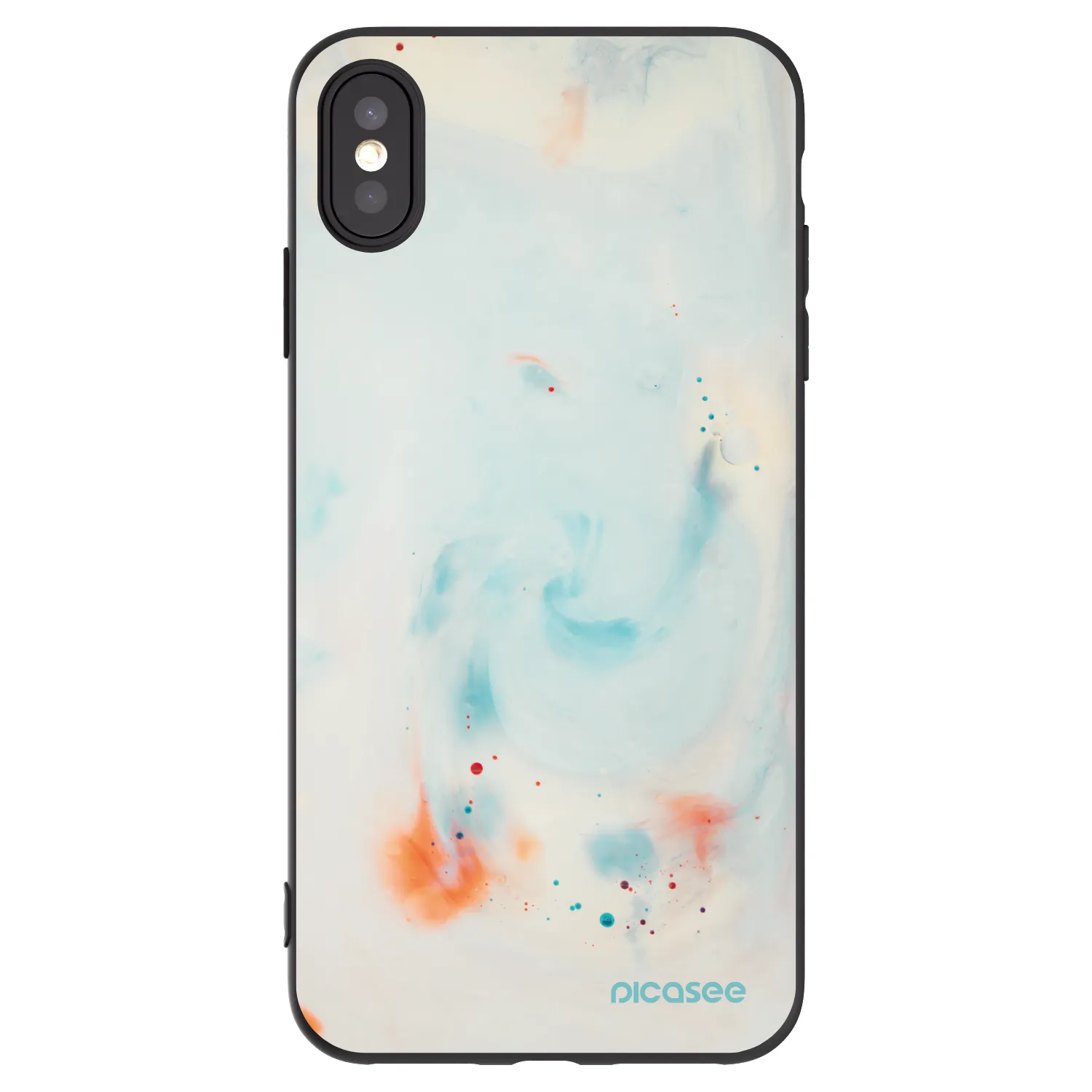 Picasee silikonski črni ovitek za Apple iPhone XS Max - Splash