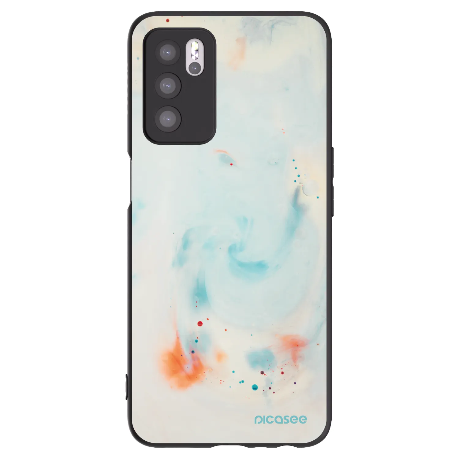 Picasee silikonski črni ovitek za OPPO A16s - Splash