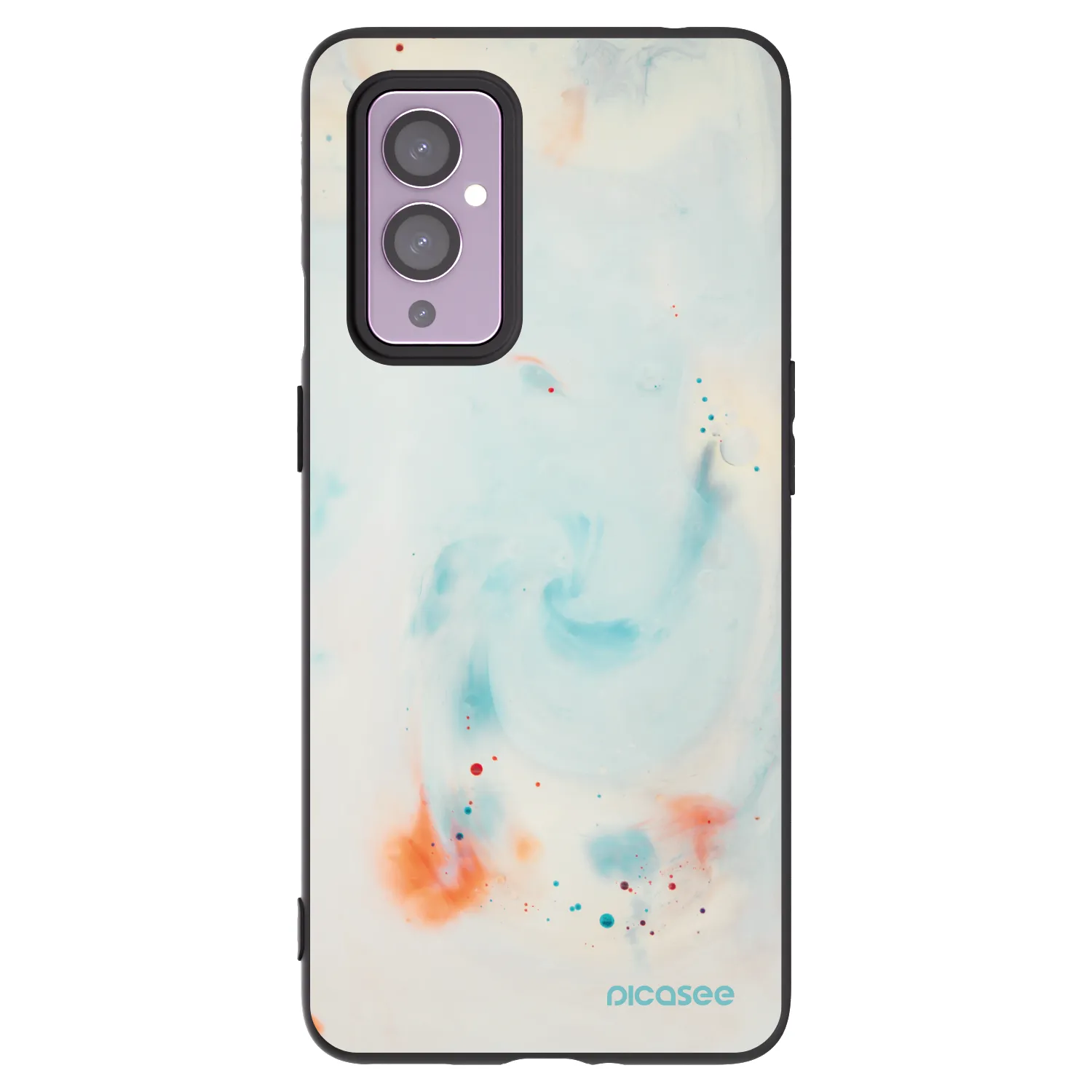 Picasee silikonski črni ovitek za OnePlus 9 - Splash