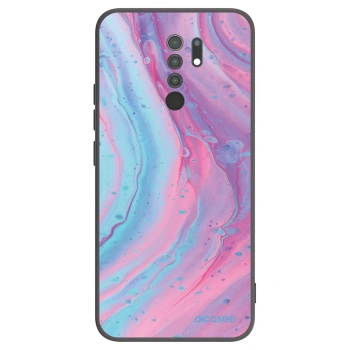 Picasee silikonski črni ovitek za Xiaomi Redmi 9 - Pink liquid