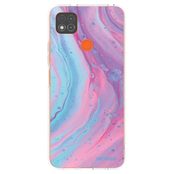 Picasee silikonski prozorni ovitek za Xiaomi Redmi 9C - Pink liquid
