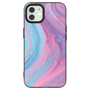 Picasee silikonski črni ovitek za Apple iPhone 12 - Pink liquid