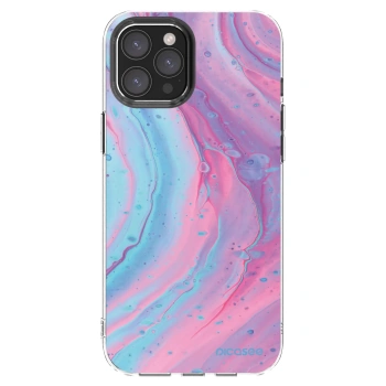 Picasee silikonski prozorni ovitek za Apple iPhone 12 Pro Max - Pink liquid