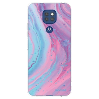 Picasee silikonski prozorni ovitek za Motorola Moto G9 Play - Pink liquid