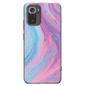 Picasee silikonski prozorni ovitek za Xiaomi Redmi Note 10 - Pink liquid