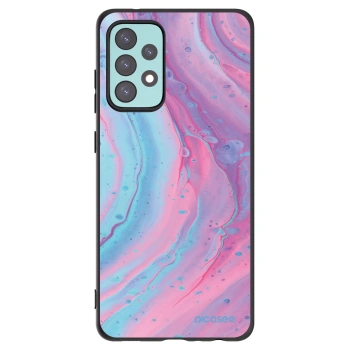 Picasee silikonski črni ovitek za Samsung Galaxy A72 A725F - Pink liquid