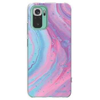 Picasee silikonski prozorni ovitek za Xiaomi Redmi Note 10 Pro - Pink liquid