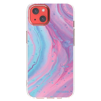 Picasee silikonski prozorni ovitek za Apple iPhone 13 - Pink liquid