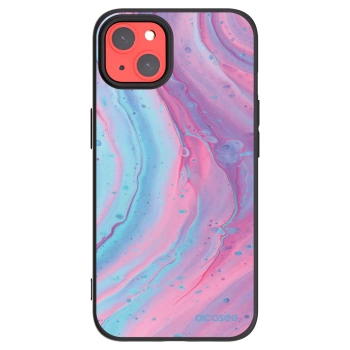 Picasee silikonski črni ovitek za Apple iPhone 13 - Pink liquid
