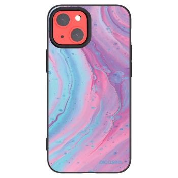 Picasee silikonski črni ovitek za Apple iPhone 13 mini - Pink liquid