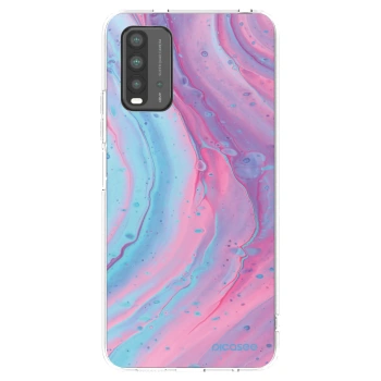 Picasee silikonski črni ovitek za Xiaomi Redmi 9T - Pink liquid
