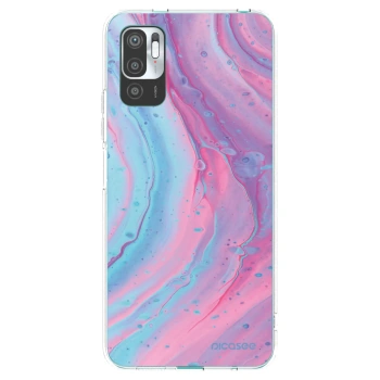 Picasee silikonski prozorni ovitek za Xiaomi Redmi Note 10 5G - Pink liquid