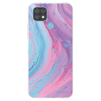 Picasee silikonski prozorni ovitek za Realme C21 - Pink liquid