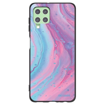 Picasee silikonski črni ovitek za Samsung Galaxy A22 A225F 4G - Pink liquid