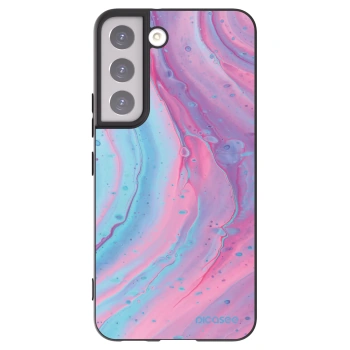 Picasee silikonski črni ovitek za Samsung Galaxy S22 5G - Pink liquid