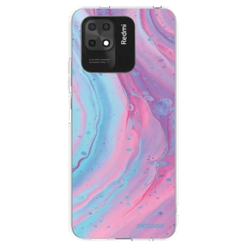 Picasee silikonski prozorni ovitek za Xiaomi Redmi 10C - Pink liquid