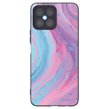 Picasee silikonski črni ovitek za Honor X8 4G - Pink liquid