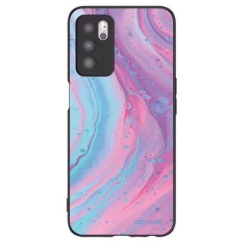 Picasee silikonski črni ovitek za OPPO A16 - Pink liquid