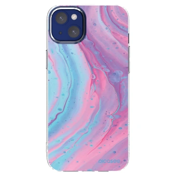 Picasee silikonski prozorni ovitek za Apple iPhone 14 Plus - Pink liquid