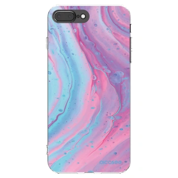 Picasee silikonski prozorni ovitek za Apple iPhone 8 Plus - Pink liquid