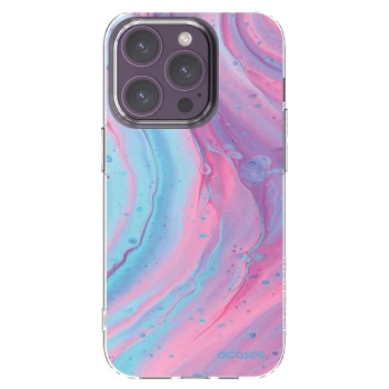 Picasee silikonski prozorni ovitek za Apple iPhone 14 Pro - Pink liquid